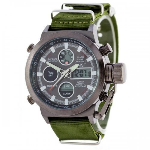 AMST 3003 Black-Black Green Wristband