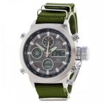 AMST 3003 Silver-Black Green Wristband