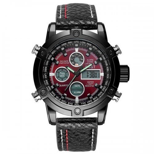 AMST 3022 Black-Red Fluted Wristband