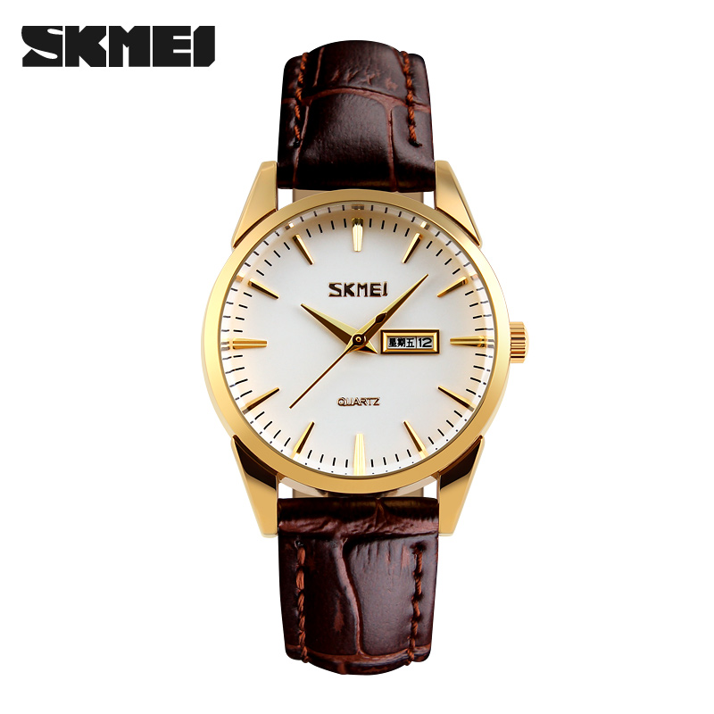 Skmei 9073GDWT-S Gold-White lady Кварцовий жіночий годинник Skmei 9073GDWT-S Gold-White lady - Зображення 1