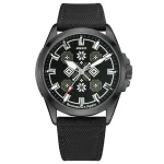 Годинник наручний Awarder Embroidery Black-Army Green Black Battery 10 ATM