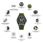 Годинник наручний Awarder Embroidery Black-Army Green Black Battery 10 ATM - Зображення 12