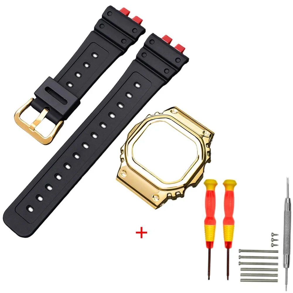 Ремінець + безель (рант) для Casio G-Shock GMW-B5000 Red-Black GD - Зображення 1