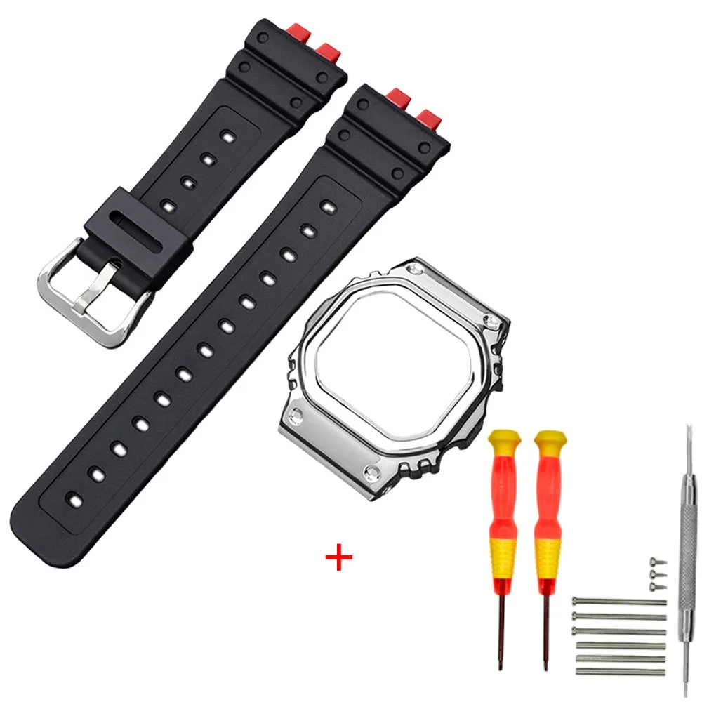 Ремінець + безель (рант) для Casio G-Shock GMW-B5000 Red-Black SI - Зображення 1