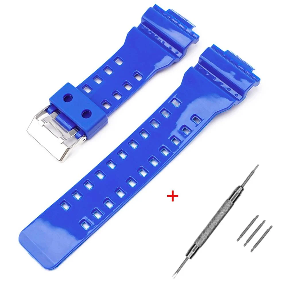 Ремінець для Casio G-Shock GA-100/110 Blue-Glossy SI - Зображення 1