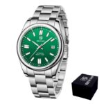 Чоловічий механічний годинник з автопідзаводом Benyar BY-5185 Green