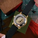 Класичний чоловічий годинник Awarder 022 Gold Leather Automatic з Індивідуальним дизайном, шкіряний ремінець - Зображення 2