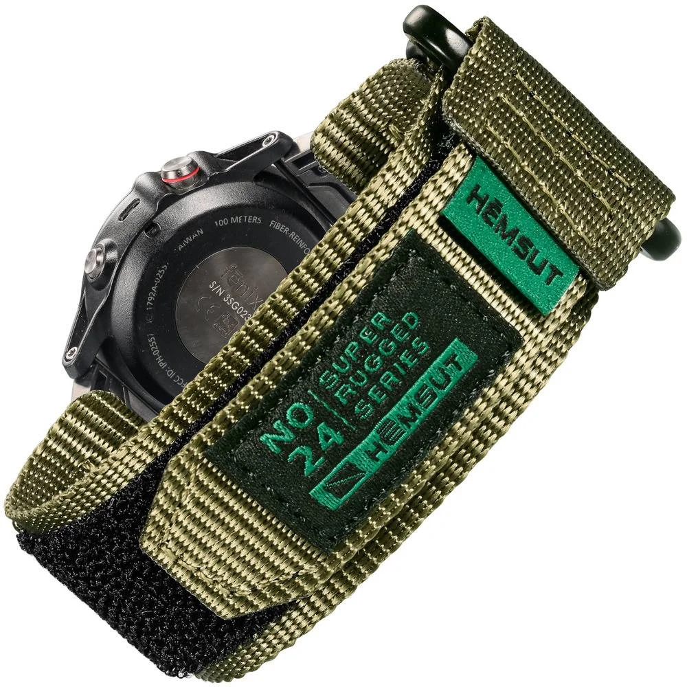 Hemsut HS121 Super Strong Nylon Garmin Green 22 mm Ремінець для годинника Hemsut HS121 Super Strong Nylon Garmin Green 22 mm - Зображення 1