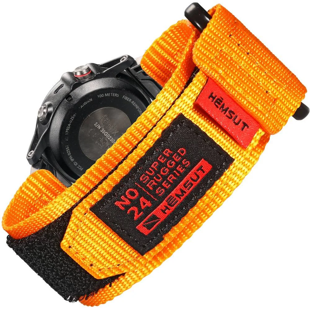 Hemsut HS121 Super Strong Nylon Garmin Orange 22 mm Ремінець для годинника Hemsut HS121 Super Strong Nylon Garmin Orange 22 mm - Зображення 1