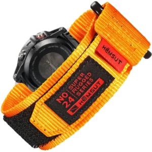 Ремінець для годинника Hemsut HS121 Super Strong Nylon Garmin Orange 22 mm