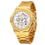 Чоловічий автоматичний годинник Forsining 6914 Gold-White Steel