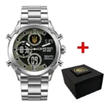 Годинник наручний Awarder 017 Тризуб Золото Silver-Black Steel